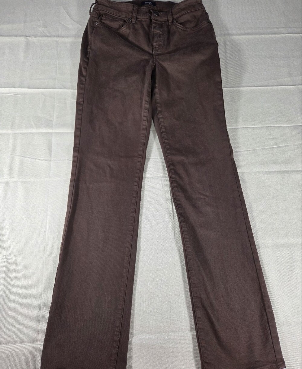 NYDJ Marilyn Straight Brown Pants Sz 2 - Picture 7 of 9